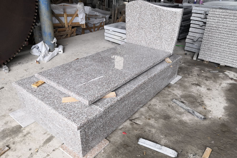 AllyStone Tombstone-03 Good Quality White Granite Tombstone For Wholesale