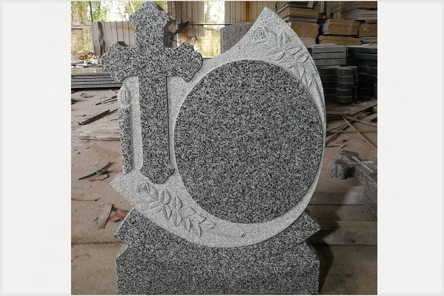 Customized gravestone G654 Granite for Good Quality Headstone Grey Granite Cross Tombstone For Wholesale