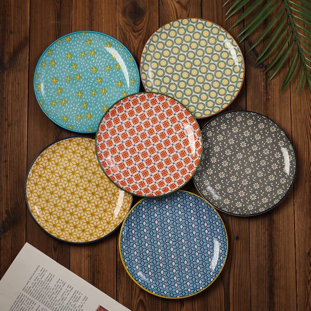 Hot sale multi size customized dinner plate household porcelain dining plate pad printing style ceramic dishes plates