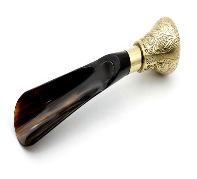 Top quality handmade real shoe horn and brass handle stylish to shoe wears easily for wholesale exports