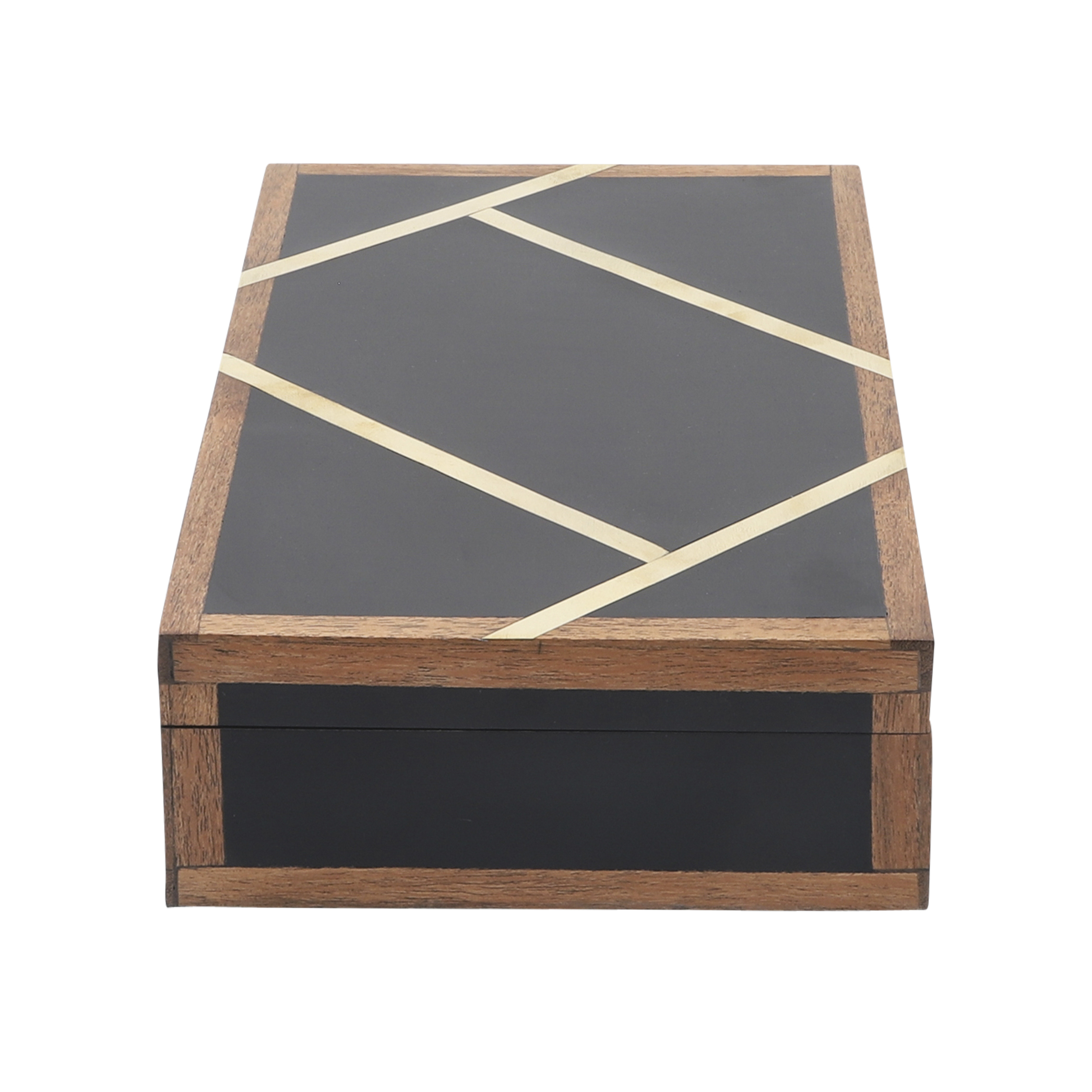 Wholesale Factory Price Square Shape Black Resin Brass Box with Fancy Style Jewelry Boxes from Indian Supplier