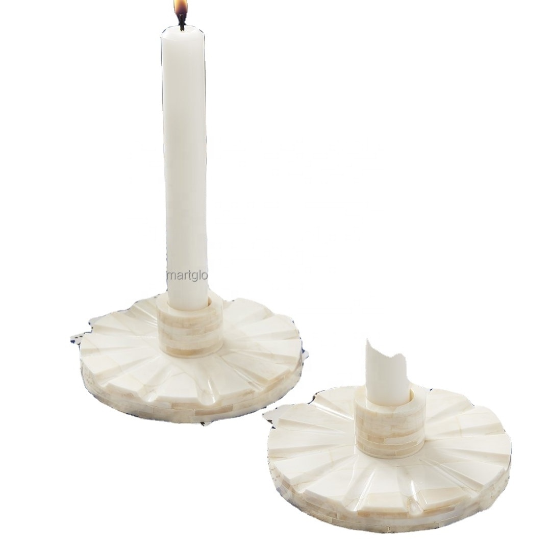 Decorative Candle Holder Handcrafted Bone Tealight Holder Luxury  Candle Light Holders Home Decor Accessories