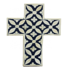 Christian Religious Home Decoration Cross Tableware Folk Art Ornaments Mascot Handmade Bone Inlay Cross Wall Decor