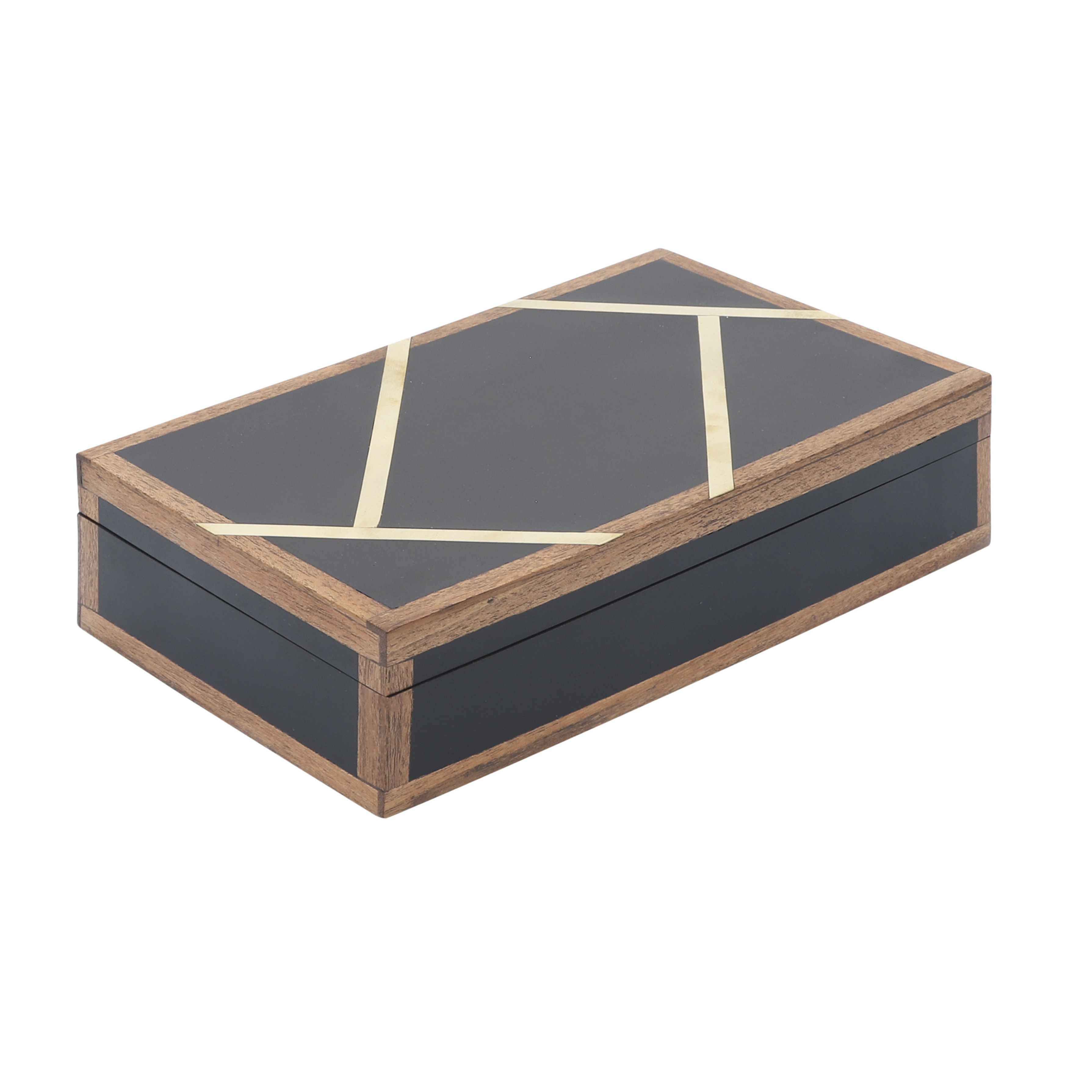 Wholesale Factory Price Square Shape Black Resin Brass Box with Fancy Style Jewelry Boxes from Indian Supplier