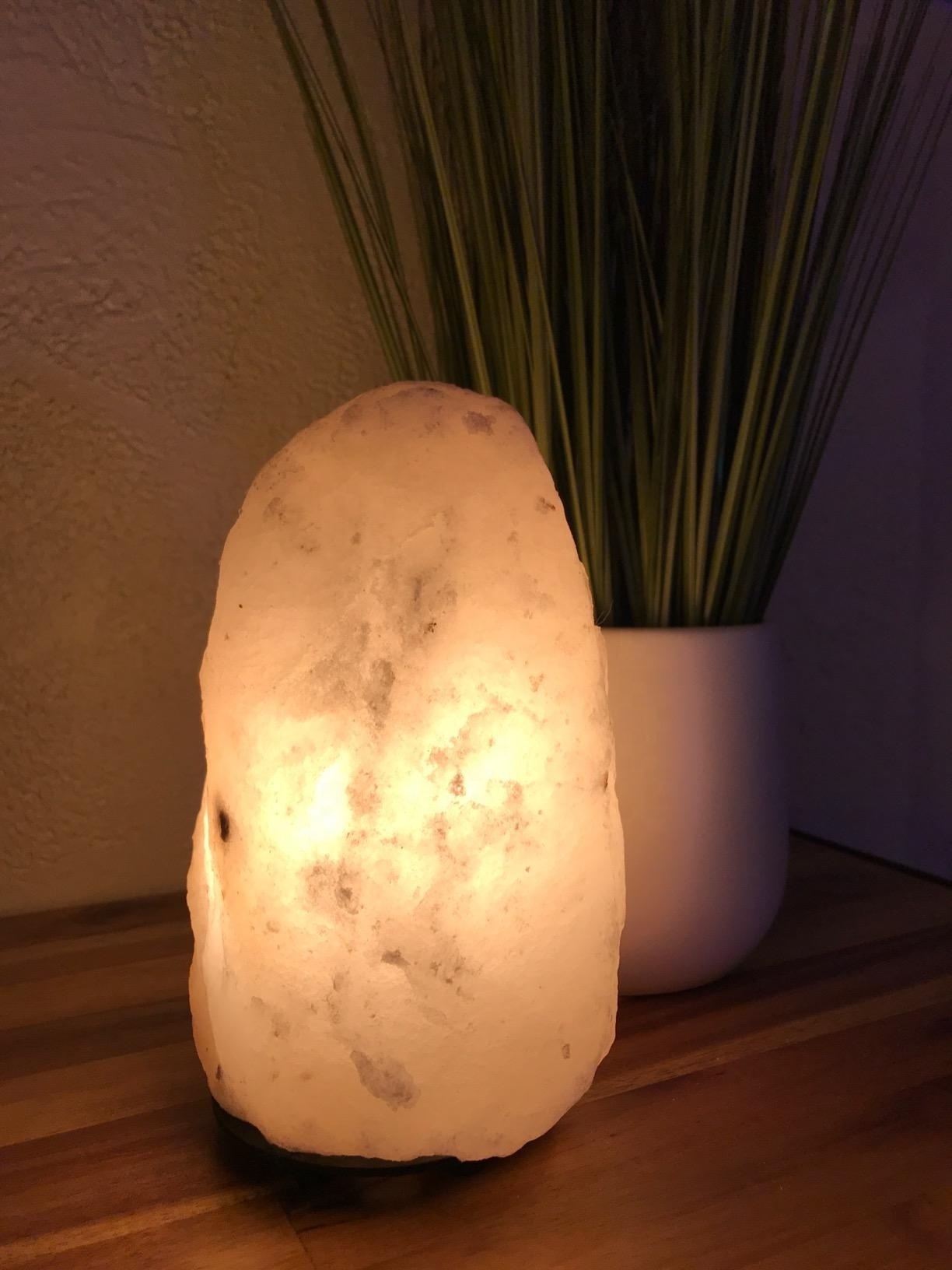 Natural Himalayan Glow Hand Crafted White Salt Lamp Light Lamp Table Desk Decoration