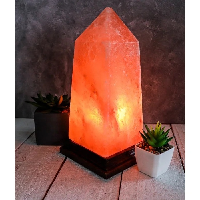 Himalayan Glow White Salt Lamp Natural Night Light Handmade With Neem Wooden Base Room Decorative Accessories