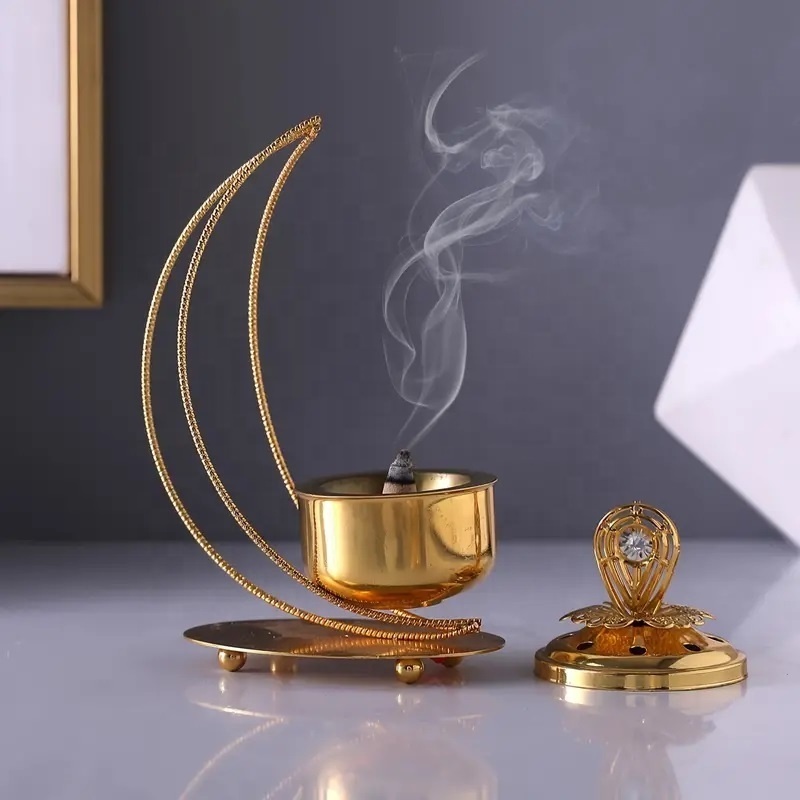 Luxury Mabkhara Gold Bakhoor Burner Handmade Bakhoor Jar Arabic Burner For Oud Ramadan Decoration Accessories