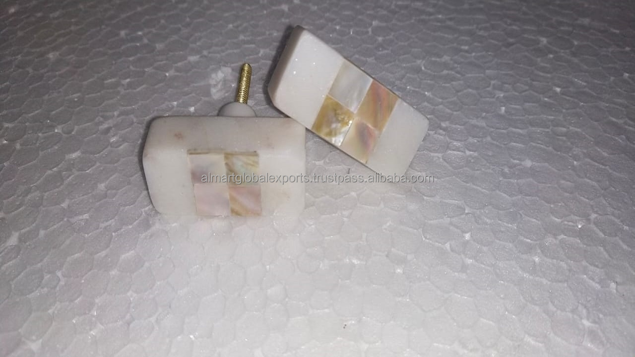 Premium Quality Marble Drawer Knob Home Furniture Wardrobe Pull Handle Mother Of Pearl Kitchen Cabinet Handle