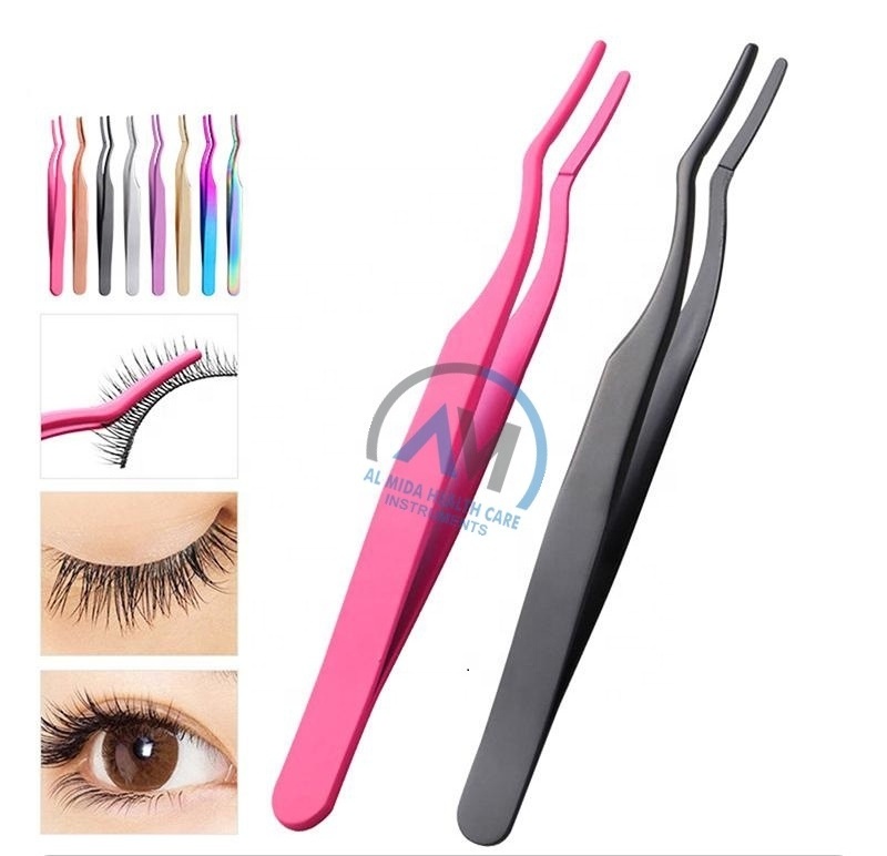 False Eyelash Tweezers Applicator Eyelash Extension Curler Nipper Clip Clamp