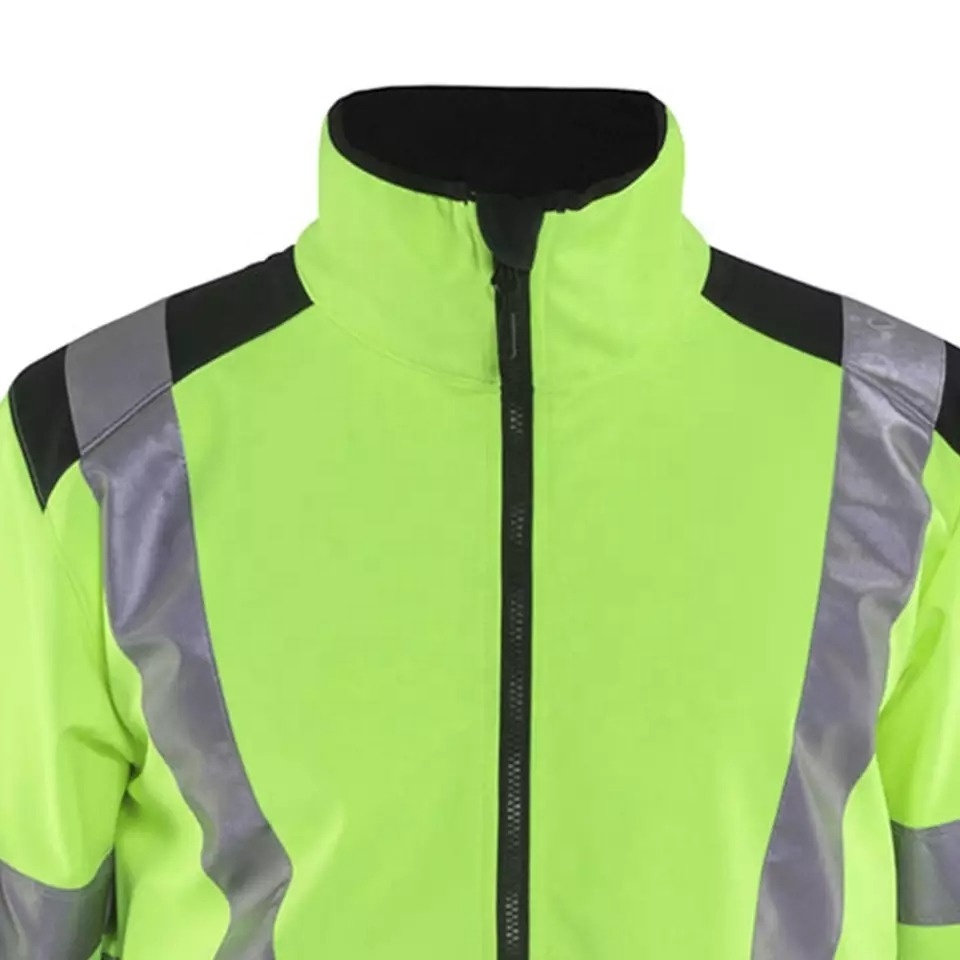 High Visibility Safety Reflective Two Tone Sweatshirt for Men Hi Vis 1/4 Zipper Workwear Reflective Straps