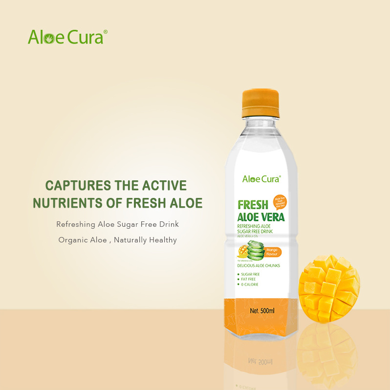 US BRAND HOT SELL DRINKS AloeCure Sugar Free Refreshing Aloe Drink-Lemon/Mango/White Peach Ready-to-Drink Aloe Drinks