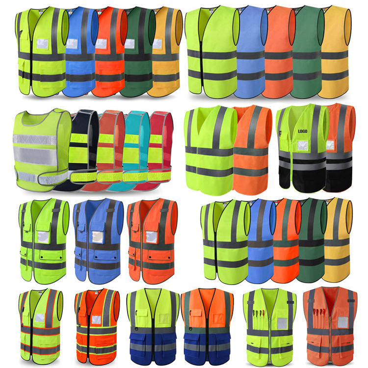 Reflective Vest Night Hi Vis Yellow Security Work Safety Clothing Workwear Traffic Construction Engineer Jacket Reflector Vest