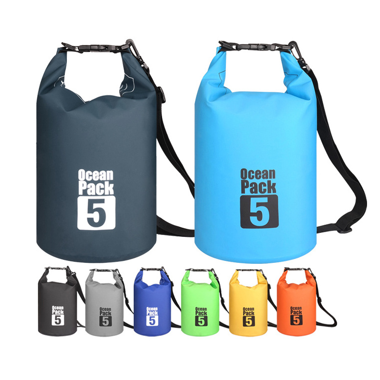 5L Custom PVC Camping Hiking Boating Backpack Kayak Ocean Pack Sack Sport Beach Gear Waterproof Dry Bag