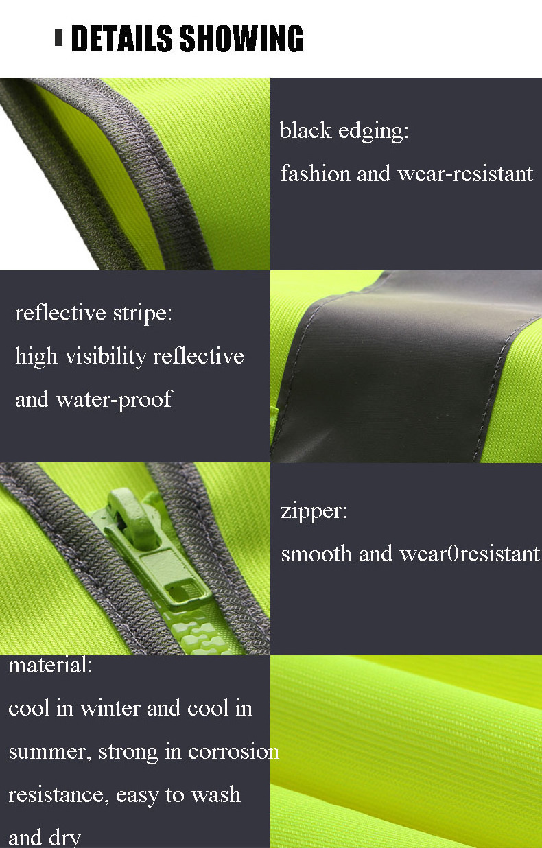 Chaleco Tool High Visibility Jacket Saftey Workwear Protective Work Wear Reflector Vest Belt Reflective Safety Clothing