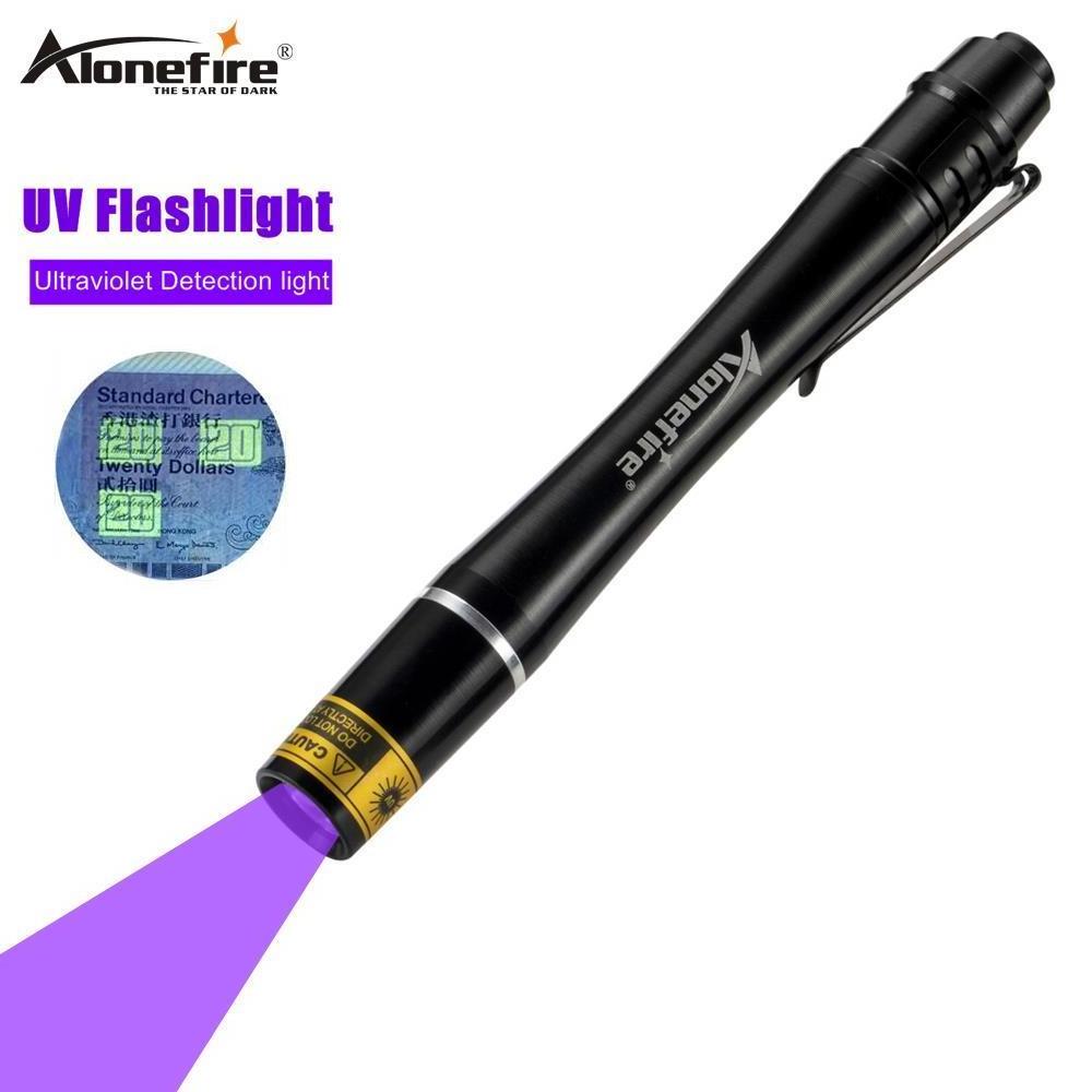 Alonefire SV350 Ultra violet Pen Light 395nm Flashlight Scorpion Cat Dog pet Urine Money Detection Mini Torch lamp aaa battery