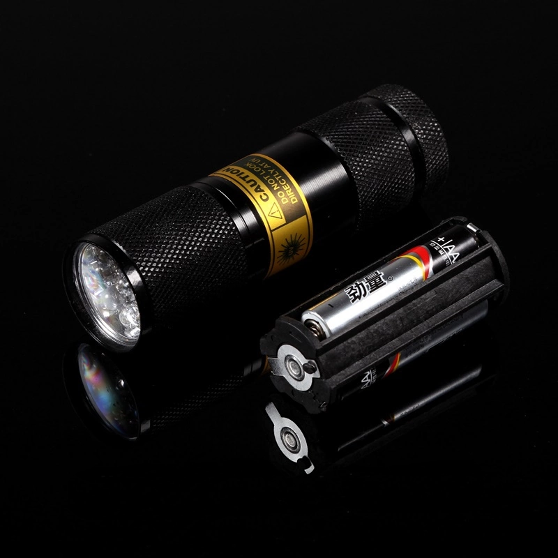 ALONEFIRE 9 Led 395nm Ultra violet flash light Cat Dog Pet urine Money Hotel UV Detector Mini flashlight Travel Lamp AAA battery