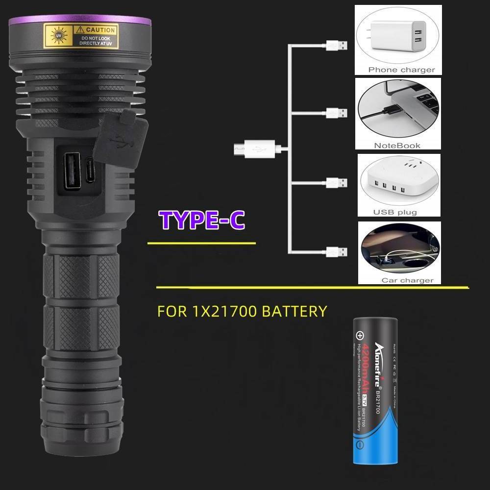 Alonefire SV43 2 in 1 White light lighting+365nm UV Led Flashlight Ultraviolet Torch Money Pet Stains Hunting Marker Detection