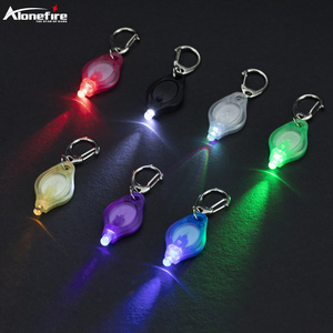 Alonefire F6 Mini LED Keychain Flashlight Multicolored Cool Rainbow Hiking and kids backpack Safety warning Toy Key chain light