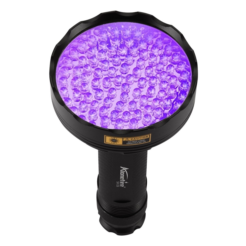 Alonefire 128 LED 395nm Powerful UV Flashlight Ultraviolet Torch Blacklight Detector Dry Pets Urine Stains Scorpion Money Curing