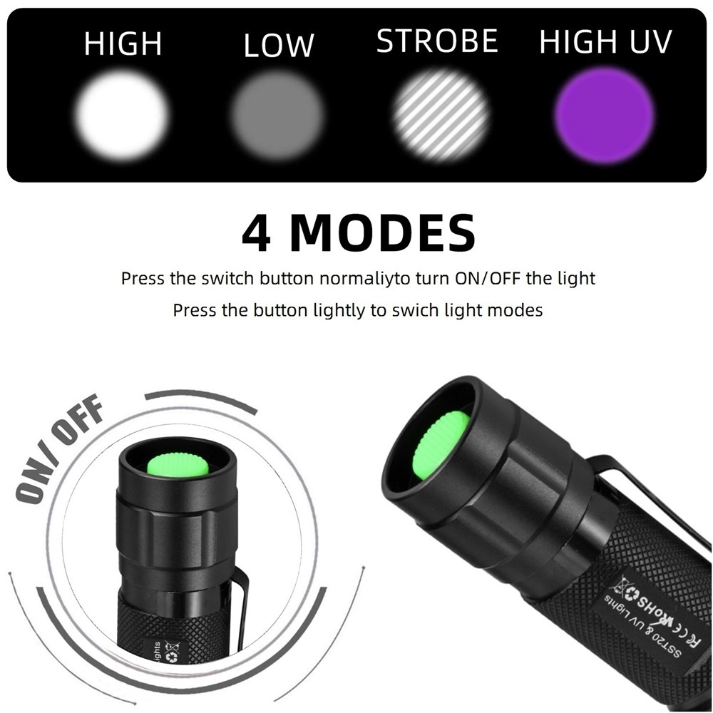 Alonefire X015 SST20+UV 395nm 2 IN 1 Led Zoom flashlight Ultra violet Cat Dog Pet Scorpion Money Check Powerful Lighting Light