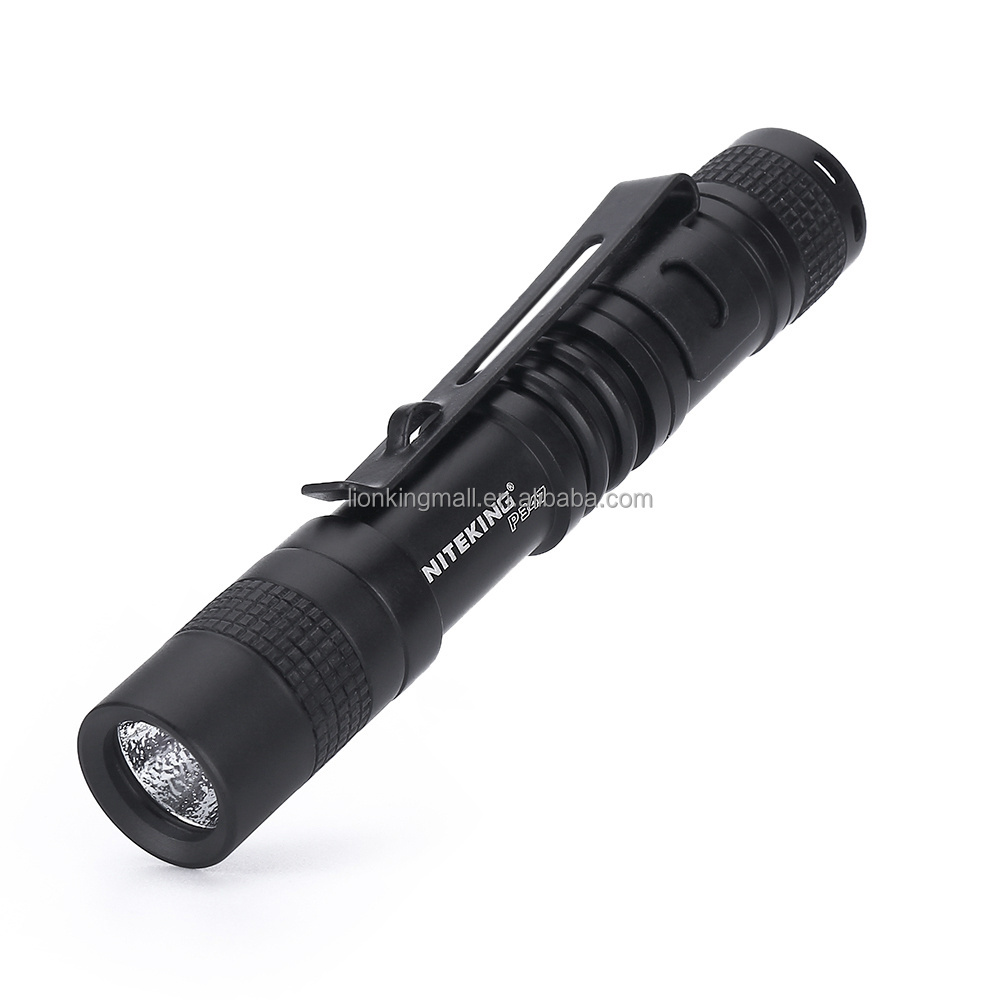 NITEKING P347 XP-E R3 Led Bright light Tactical Pen Clip Flashlight Pocket mini Torch Portable Travel Hike Work lamp AAA battery