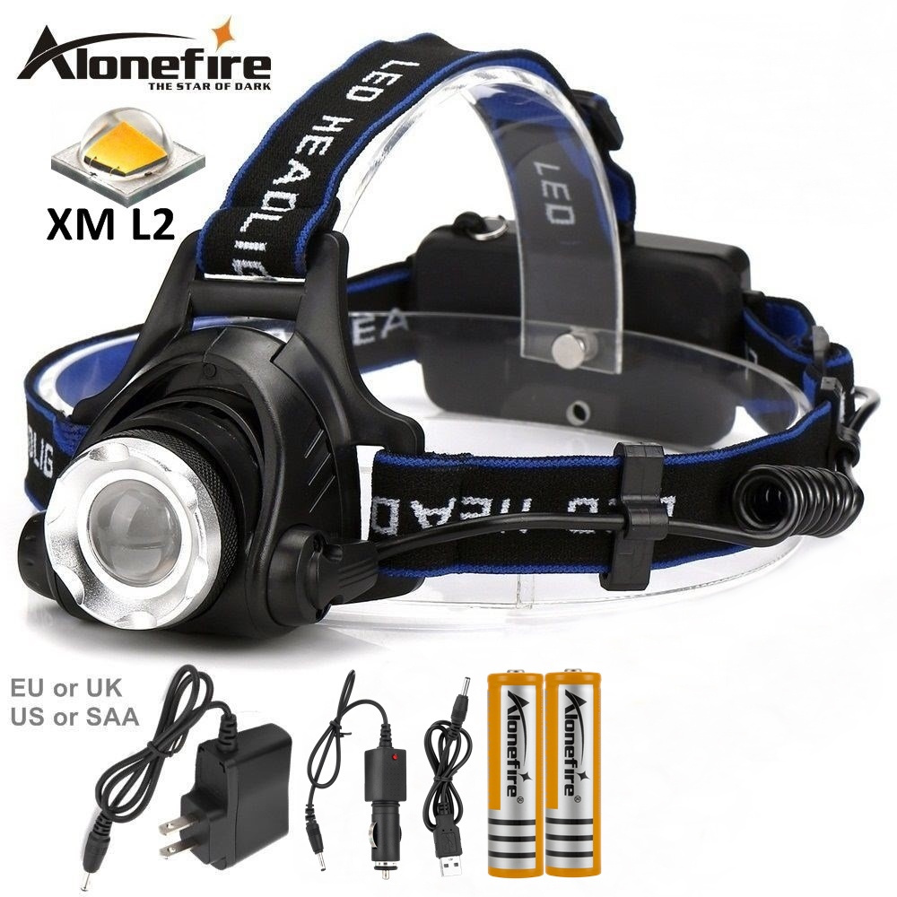 AloneFire HP79 Zoomable LED Headlight XM-L2 Headlamp led Head lights Fishing Hiking lamp Camping High power frontale BIKE light