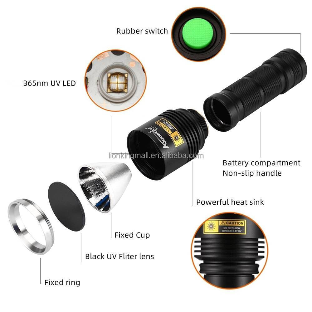 Alonefire SV13 High power 15W Led UV Flashlight 365nm Ultra violet Torch Black Light Cat tinea Money Leakage Scorpion Detector