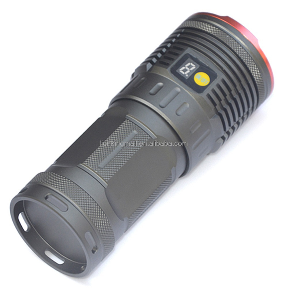 Alonefire 7T6 10W T6 led LCD Display High power Flashlight Outdoor Tactical hunting Fishing Search Ultra Bright Torch light