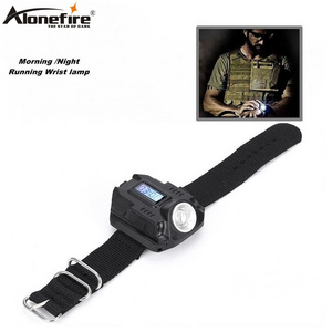 Alonefire 1188 Portable XPE R2 LED Wrist Watch Flashlight Torch Light USB Charging Tactical Rechargeable Sports Running lighting