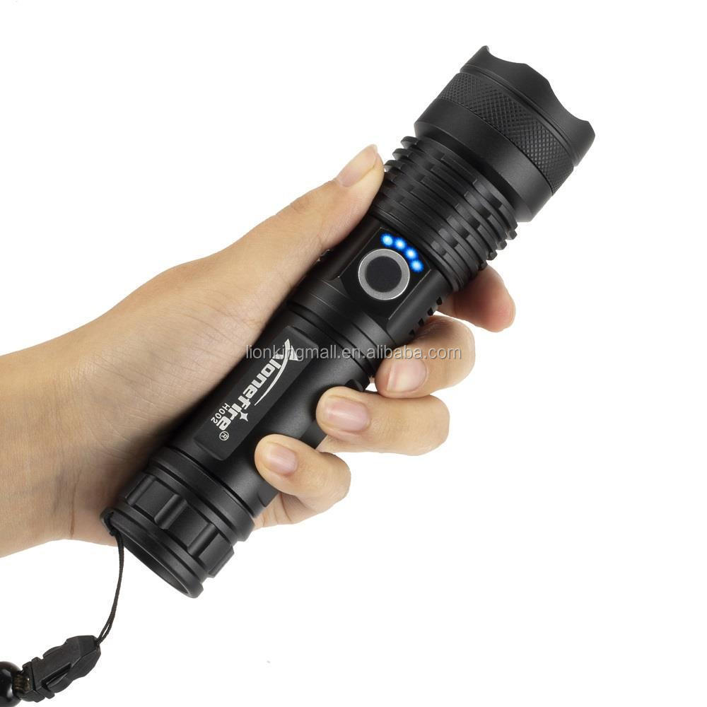 Alonefire H002 XHP50 High power LED Zoom Flashlight hunting Bright light Work Powerful Outdoor Patrol Fishing Usb Torch 26650