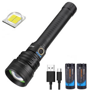 Aloenfire H32 xhp70 LED Most High power flashlight usb Tactical Zoom Outdoor hunting Patrol Bright light Spotlight Torch lamp