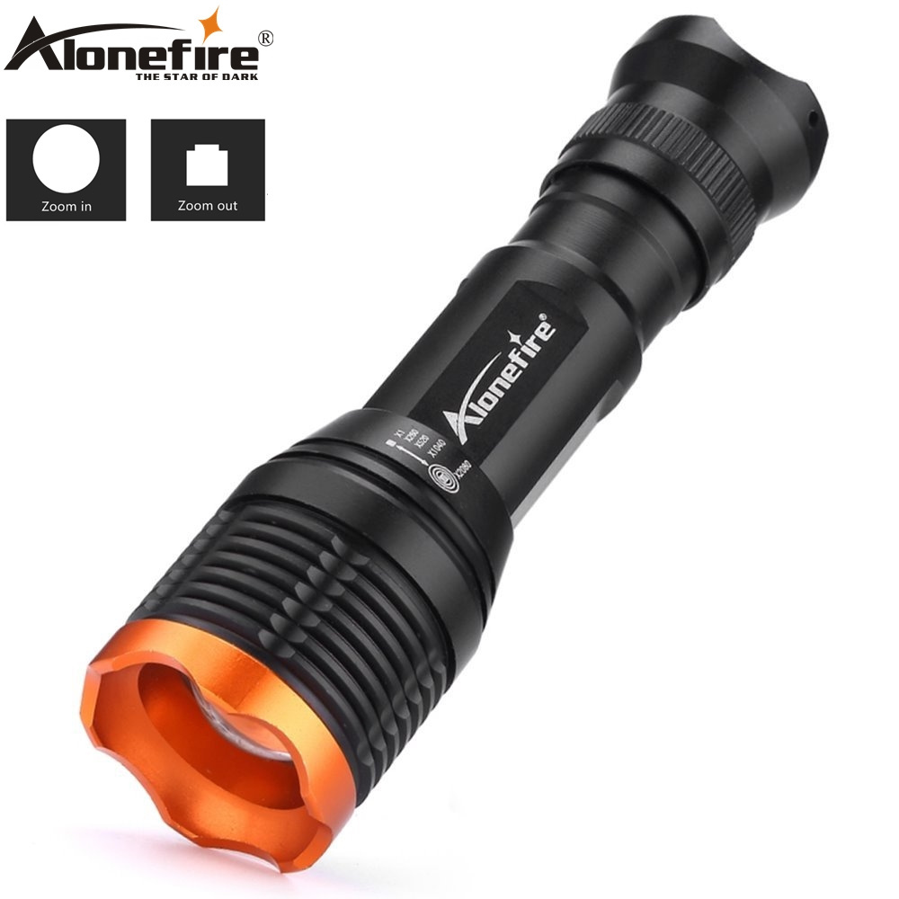 Alonefire SK80 10W T6 LED Zoom High Bright Tactical Flashlight Aluminum Outdoor Travel Hike hunting Fishing lighting Lamp Torch