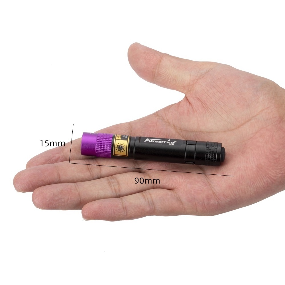 Alonefire SV62 3W LED Flashlight 365nm UV Torch Ultraviolet Money Marker Ore Pet Urine Stain Scorpion Detector Light AAA battery