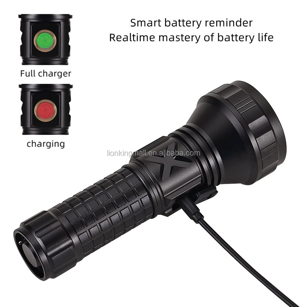 Alonefire H44 T20 Led Powerful Spotlight 12w Flashlight USB rechargeable Outdoor Work hunting Patrol Travel Bright light torch