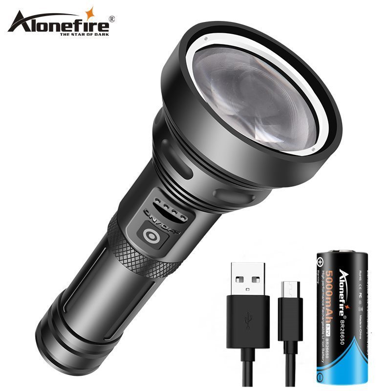 Alonefire X44 High power 2000M Long distance light irradiation white beam flashlight 18650 outdoor hunting signal torch