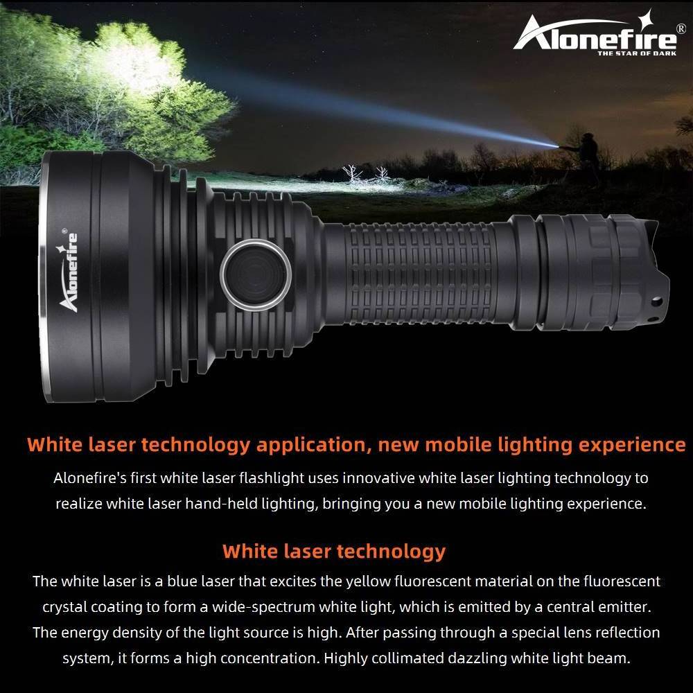 Alonefire X40 Powerful Super bright white Laser beam flashlight 2000 meter distance lighting 21700 outdoor hunting signal torch