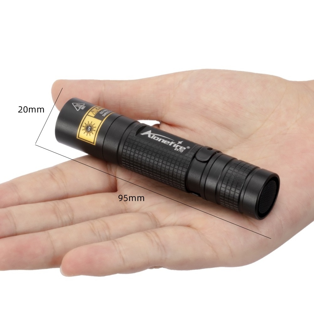 Alonefire SV70 365nm Ultraviolet led flashlight Invisible Blacklight Torch Light Money Pet Stains Marker Ore Checker AA battery