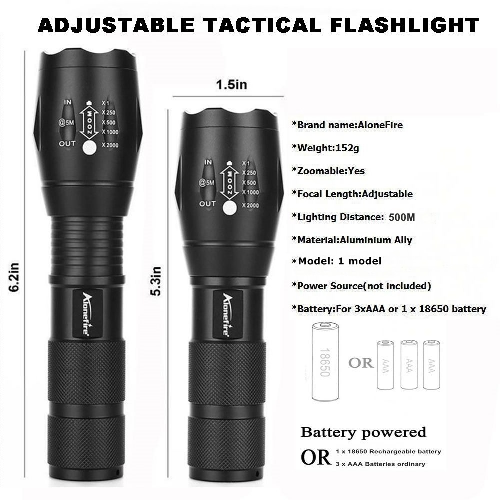 Alonefire G700 Zoom LED UV Light Flashlight 395nm adhesive curing Home Travel safety UV Detection Torch Lamp 18650 AAA battery