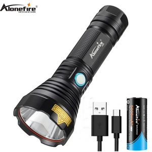 Alonefire X008 XM-L2 Super Powerful Spotlight LED Flashlight Tactical Torch USB Rechargeable Waterproof Camping Patrol hike Lamp