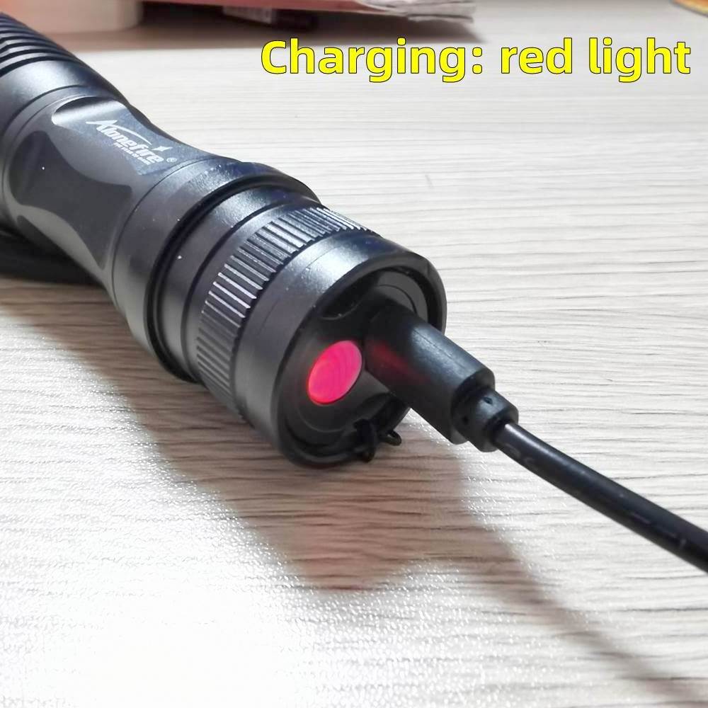 Alonefire E007-C 395nm UV Flashlight USB Rechargeable Ultra Violet Light Zoom Pet Urine Stains Detector Scorpions Fishing Lamp