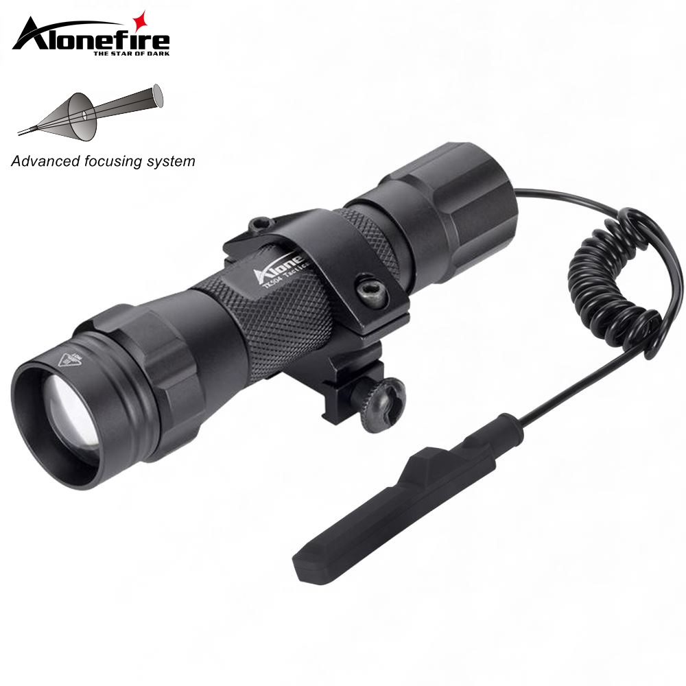 Alonefire TK504 10W Tactical flashlight XM-L2 20/25mm Mounts Travel Hike Hiking light Outdoor high-power led torch 18650 battery