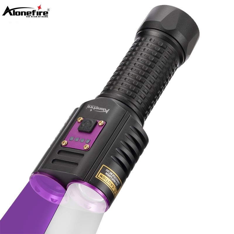 Alonefire SV72 20W LED 2in1 white lighting+UV Flashlight 365nm Black light Torch Fluorescent Oil Pollution Ore Pet Money Check