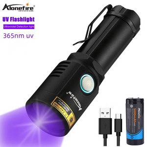 Alonefire X901 365nm 10W Powerful UV flashlight ultraviolet USB Rechargeable torch Urine Cats Stains Money Ore Scorpions light