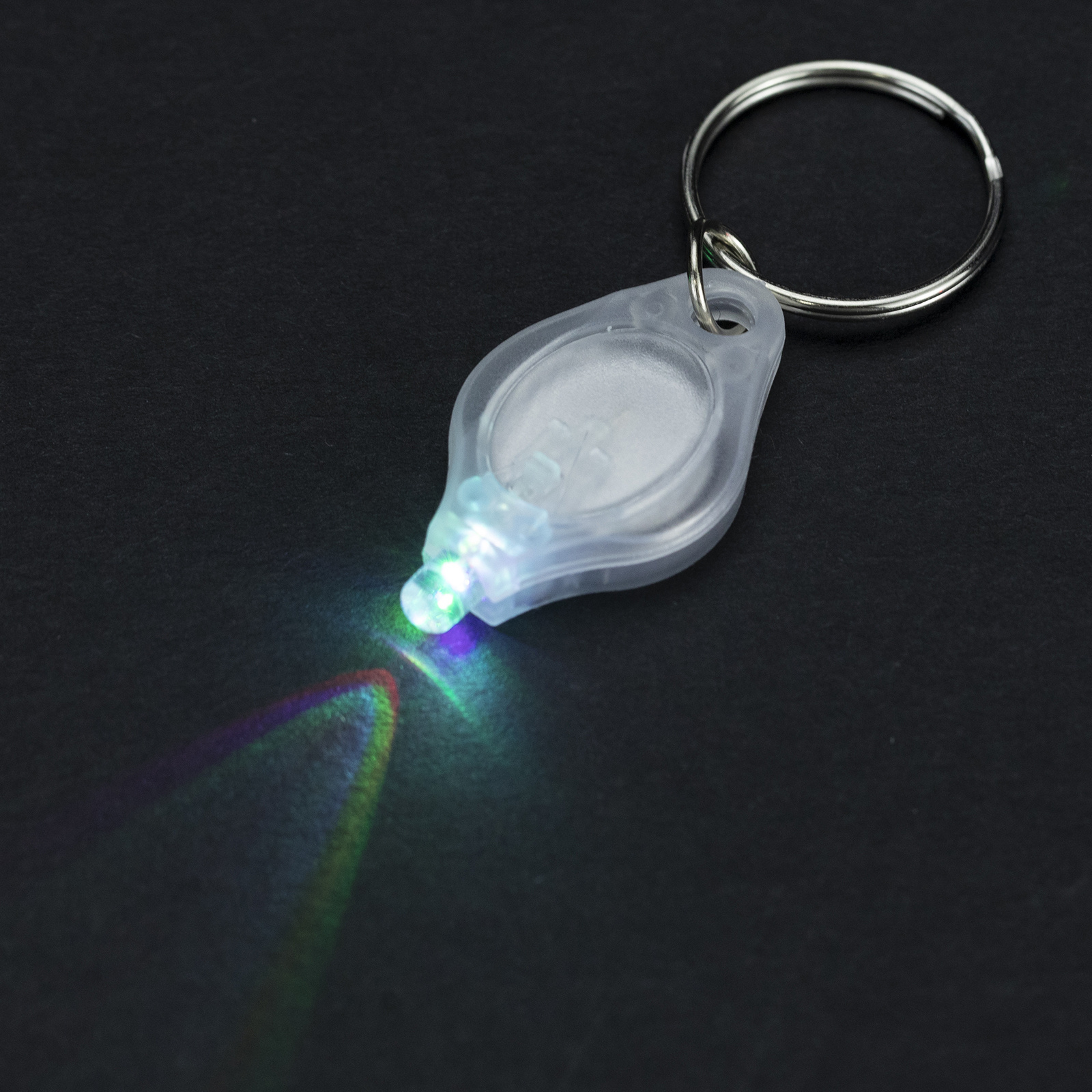 Alonefire F5 Mini LED Keychain Flashlight Multicolored Cool Rainbow Hiking and kids backpack Safety warning Toy Key chain light