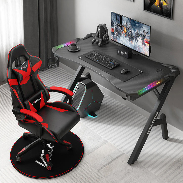 Wholesale Gaming PC Desk Custom Computer Racing Table RGB LED Lights Gaming Table for silla de escritorio gamer