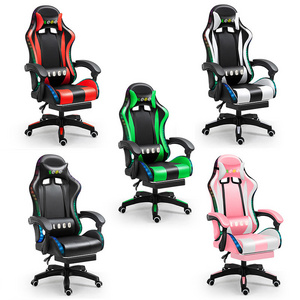 Cheap DDP PU Leather Computer PC Game Chair Silla Gamer Led RGB Racing Massage Gaming Chair With Lights And Speakers