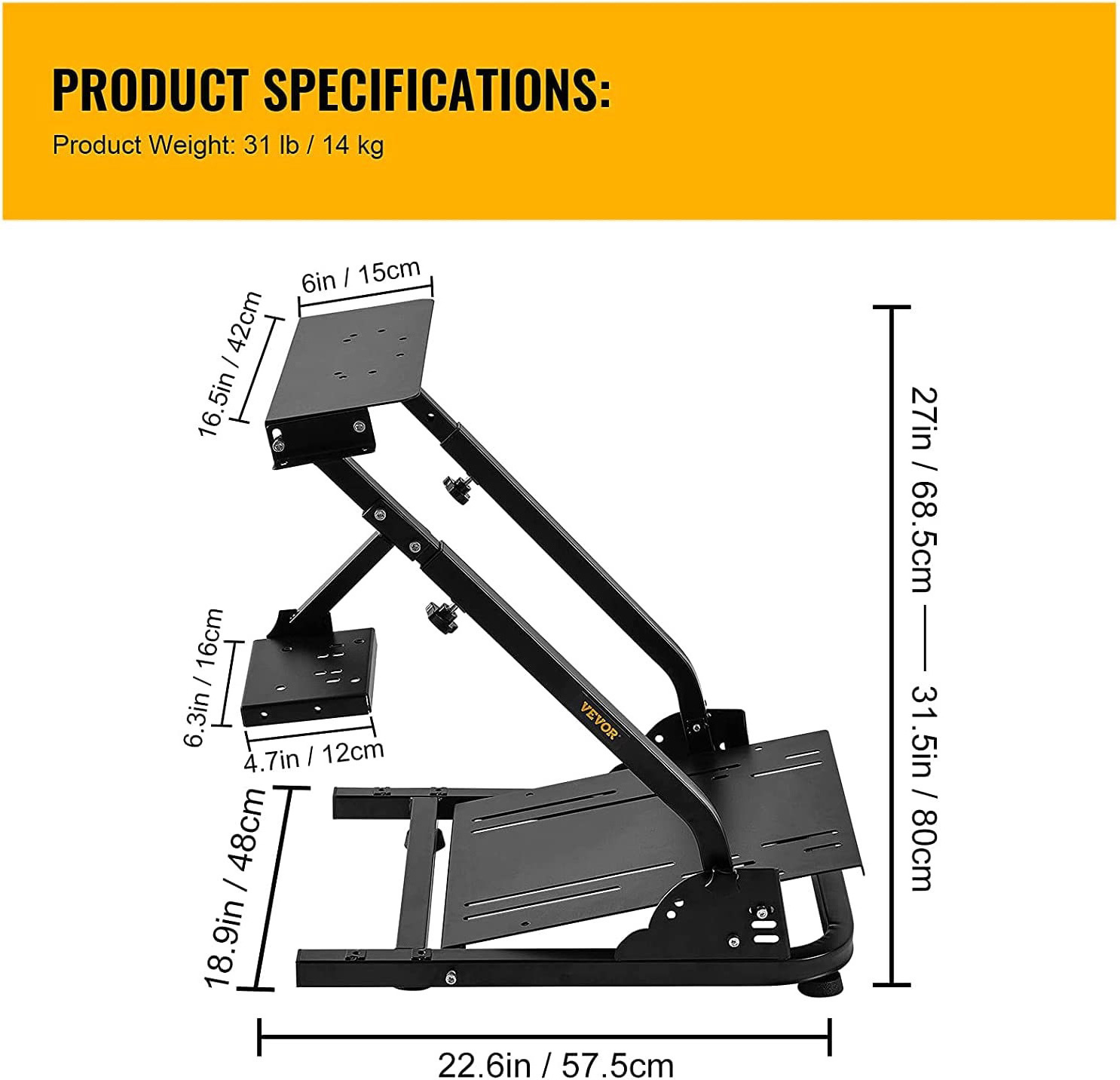 Racing Simulator Steering Wheel Stand Steering Wheel Bracket Sim Racing Simulator Steering Wheel Stand