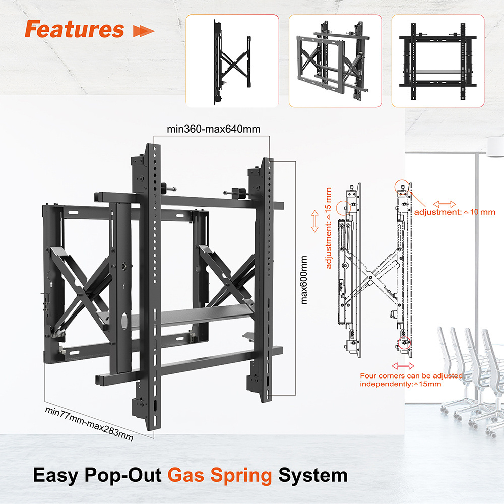 CHARMOUNT Wholesale Max Vesa 600*600mm Heavy Duty Video Wall Mount Multi TV Wall Bracket