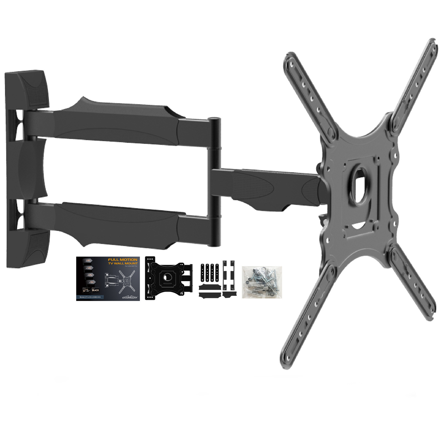 Charmount Max VESA 400*400mm Full Motion Articulating TV Monitor Wall Mount for 22