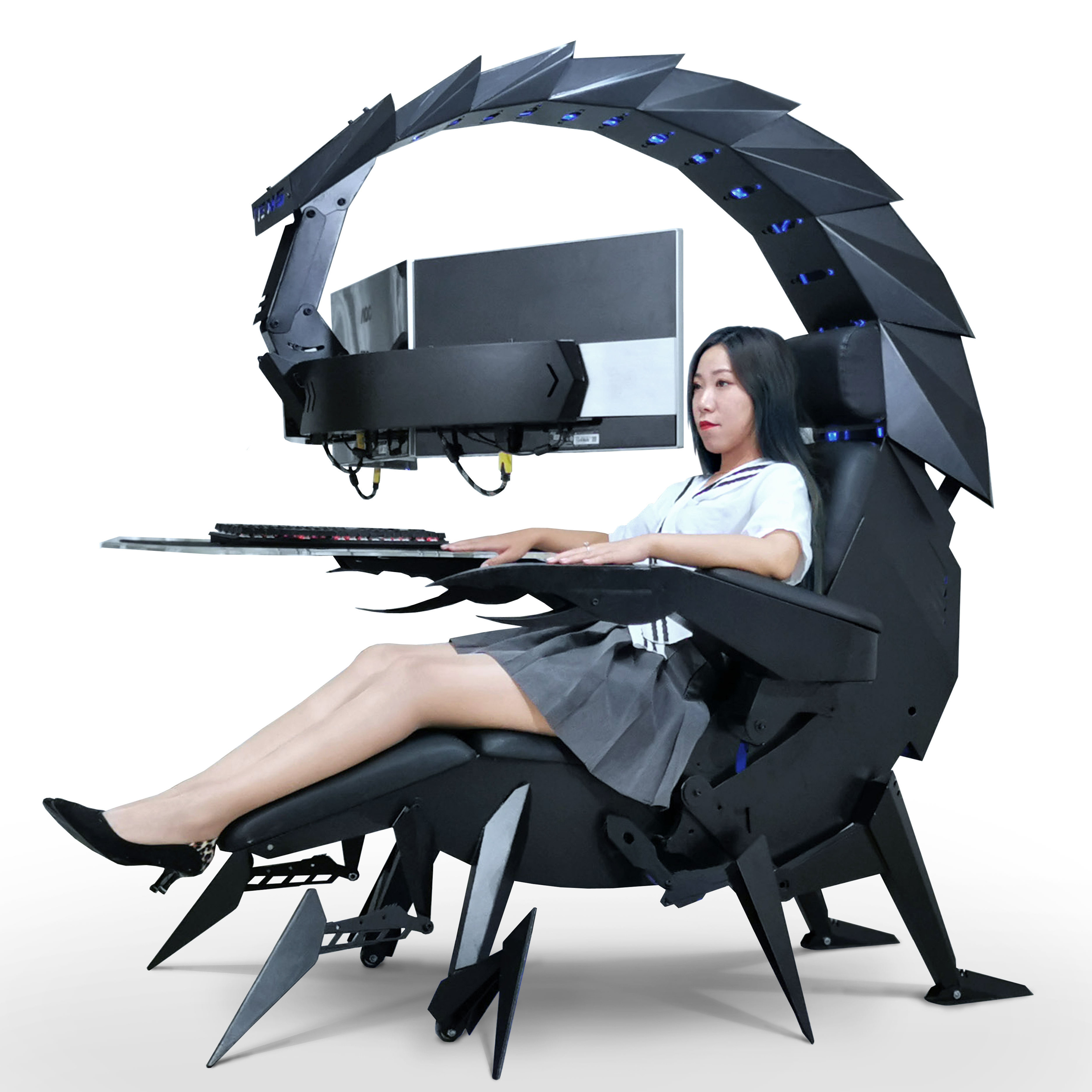 Hot Selling Zero Gravity Scorpion PC Gaming Chair Cockpit Fully Electrical Recline for 3 Monitors Scorpion Chair